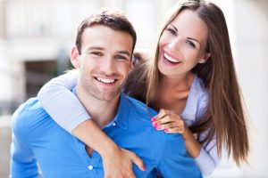 Young couple smiling